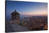 Sunset View over the Cityscape of Alicante Looking Towards the Lookout Tower and Port of Alicante-Cahir Davitt-Stretched Canvas