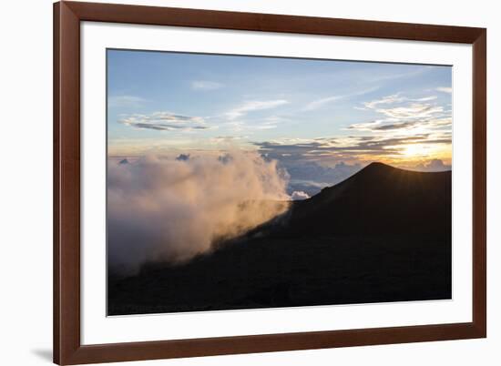 Sunset Viewed from the Top of Mauna Kea Volcano , Foreground-James White-Framed Photographic Print