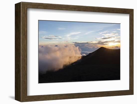 Sunset Viewed from the Top of Mauna Kea Volcano , Foreground-James White-Framed Photographic Print