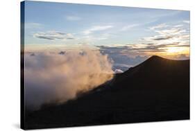 Sunset Viewed from the Top of Mauna Kea Volcano , Foreground-James White-Stretched Canvas