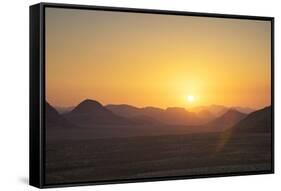 Sunset, Wadi Rum, Jordan, Middle East-Neil Farrin-Framed Stretched Canvas