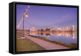 Sunset Walk at Lake Merritt, Oakland, California-Vincent James-Framed Stretched Canvas