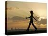 Sunset Walker, Honolulu, Hawaii-Marco Garcia-Stretched Canvas