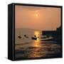 Sunset, Weston-Super-Mare, Somerset-Peter Thompson-Framed Stretched Canvas