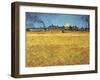 Sunset: Wheat Fields Near Arles, 1888-Vincent van Gogh-Framed Giclee Print