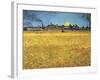 Sunset: Wheat Fields Near Arles, 1888-Vincent van Gogh-Framed Giclee Print