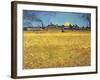 Sunset: Wheat Fields Near Arles, 1888-Vincent van Gogh-Framed Giclee Print