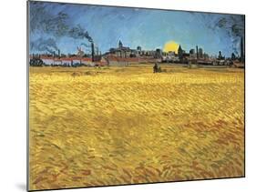 Sunset: Wheat Fields Near Arles, 1888-Vincent van Gogh-Mounted Giclee Print