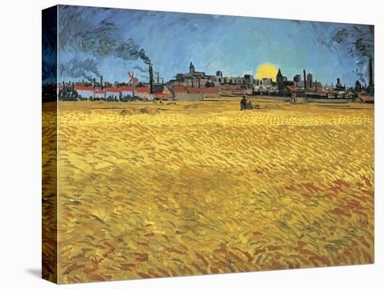 Sunset: Wheat Fields Near Arles, 1888-Vincent van Gogh-Stretched Canvas