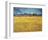 Sunset: Wheat Fields Near Arles, 1888-Vincent van Gogh-Framed Premium Giclee Print