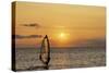 Sunset, Windsurfing, Ocean, Maui, Hawaii, USA-Gerry Reynolds-Stretched Canvas