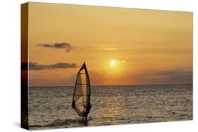 Sunset, Windsurfing, Ocean, Maui, Hawaii, USA-Gerry Reynolds-Stretched Canvas