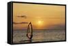 Sunset, Windsurfing, Ocean, Maui, Hawaii, USA-Gerry Reynolds-Framed Stretched Canvas