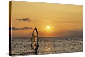 Sunset, Windsurfing, Ocean, Maui, Hawaii, USA-Gerry Reynolds-Stretched Canvas