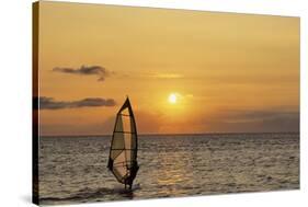 Sunset, Windsurfing, Ocean, Maui, Hawaii, USA-Gerry Reynolds-Stretched Canvas