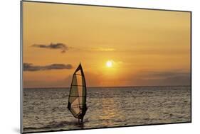 Sunset, Windsurfing, Ocean, Maui, Hawaii, USA-Gerry Reynolds-Mounted Photographic Print