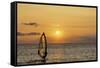 Sunset, Windsurfing, Ocean, Maui, Hawaii, USA-Gerry Reynolds-Framed Stretched Canvas