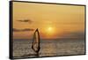 Sunset, Windsurfing, Ocean, Maui, Hawaii, USA-Gerry Reynolds-Framed Stretched Canvas