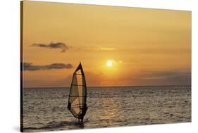 Sunset, Windsurfing, Ocean, Maui, Hawaii, USA-Gerry Reynolds-Stretched Canvas