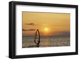 Sunset, Windsurfing, Ocean, Maui, Hawaii, USA-Gerry Reynolds-Framed Photographic Print