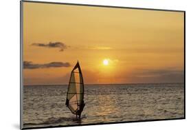 Sunset, Windsurfing, Ocean, Maui, Hawaii, USA-Gerry Reynolds-Mounted Photographic Print