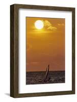 Sunset, Windsurfing, Ocean, Maui, Hawaii, USA-Gerry Reynolds-Framed Photographic Print