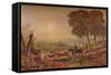 Sunset with Cattle, 1841-George Barret Junior-Framed Stretched Canvas