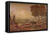 Sunset with Cattle, 1841-George Barret Junior-Framed Stretched Canvas