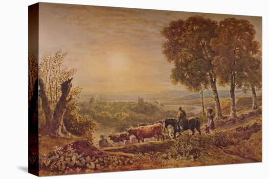 Sunset with Cattle, 1841-George Barret Junior-Stretched Canvas