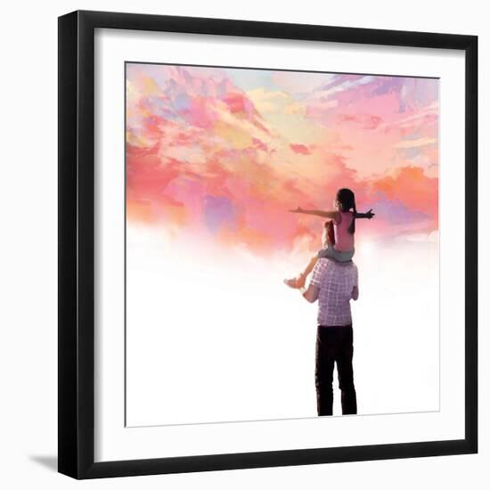 Sunset with Dad-Nancy Tillman-Framed Art Print