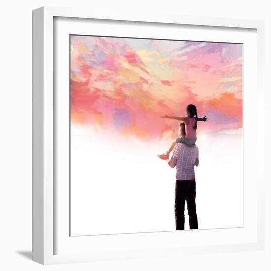 Sunset with Dad-Nancy Tillman-Framed Art Print