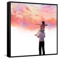 Sunset with Dad-Nancy Tillman-Framed Stretched Canvas