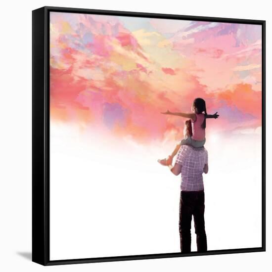 Sunset with Dad-Nancy Tillman-Framed Stretched Canvas