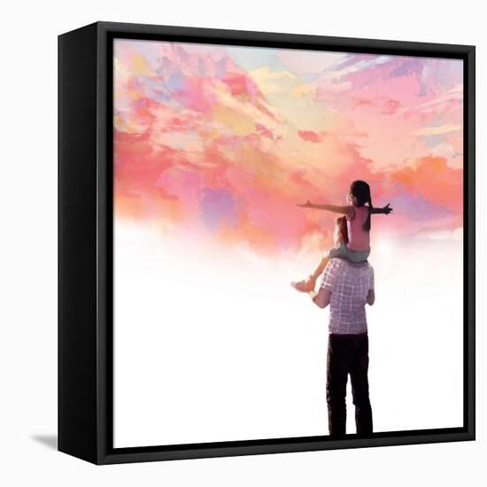 Sunset with Dad-Nancy Tillman-Framed Stretched Canvas