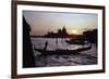 Sunset with Gondolas, Venice, Italy-George Oze-Framed Photographic Print