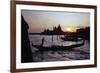 Sunset with Gondolas, Venice, Italy-George Oze-Framed Photographic Print