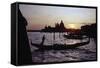Sunset with Gondolas, Venice, Italy-George Oze-Framed Stretched Canvas