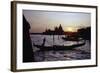 Sunset with Gondolas, Venice, Italy-George Oze-Framed Photographic Print