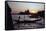 Sunset with Gondolas, Venice, Italy-George Oze-Framed Stretched Canvas