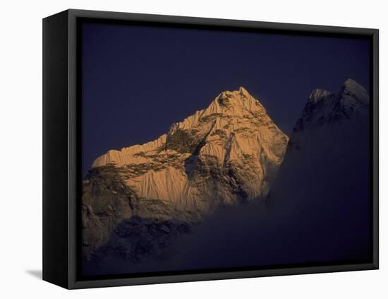 Sunset with Mountains, Nepal-Michael Brown-Framed Stretched Canvas