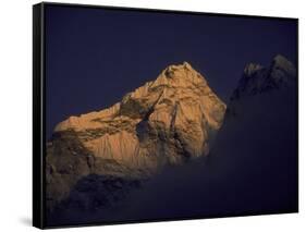 Sunset with Mountains, Nepal-Michael Brown-Framed Stretched Canvas