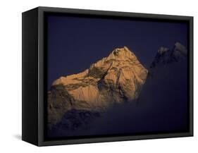 Sunset with Mountains, Nepal-Michael Brown-Framed Stretched Canvas