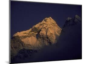 Sunset with Mountains, Nepal-Michael Brown-Mounted Photographic Print