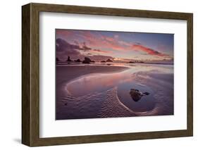 Sunset with Orange Clouds, Bandon Beach, Oregon, United States of America, North America-James-Framed Photographic Print