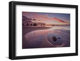 Sunset with Orange Clouds, Bandon Beach, Oregon, United States of America, North America-James-Framed Photographic Print