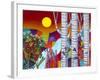 Sunset with Three Trees-Carla Bank-Framed Giclee Print