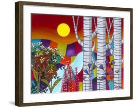 Sunset with Three Trees-Carla Bank-Framed Giclee Print