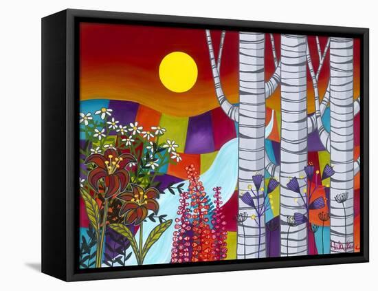 Sunset with Three Trees-Carla Bank-Framed Stretched Canvas