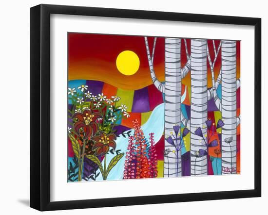 Sunset with Three Trees-Carla Bank-Framed Premium Giclee Print