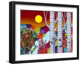 Sunset with Three Trees-Carla Bank-Framed Premium Giclee Print